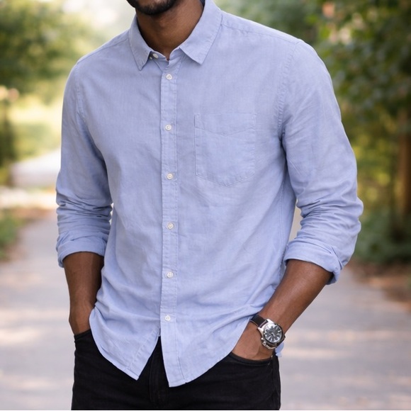 Old Navy Button-Up Shirt Men's XXL Classic Fit Blue Business Casual - Picture 8 of 8